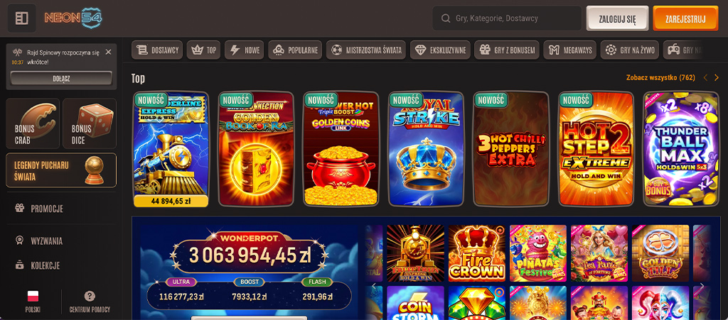 Neon54 z Bonusem, mobile casino, Kasyno Online