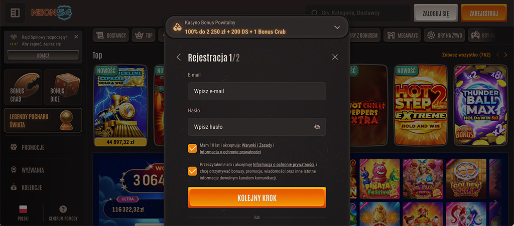 Rejestracja Na Neon54, online kasyno