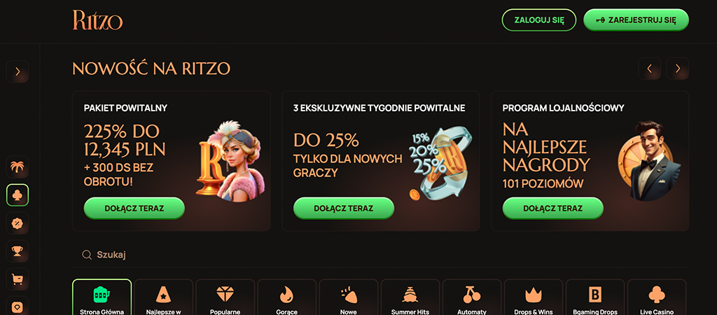 Ritzo Casino, Polskie Casino, mobile casino