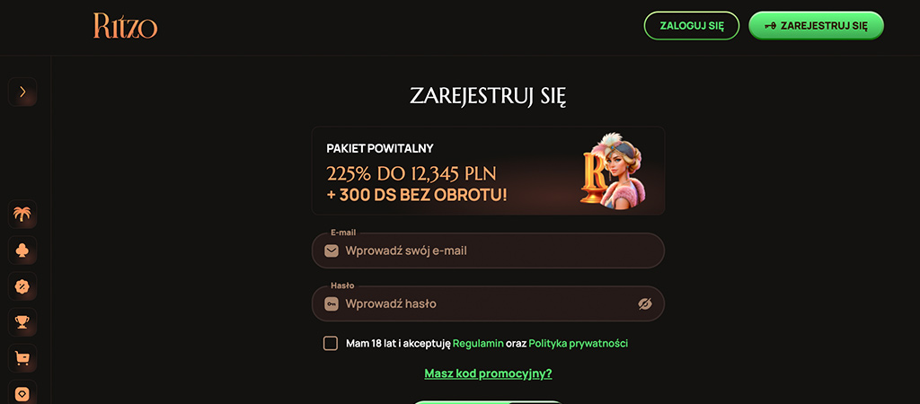 Ritzo Casino Login, Rejestracji w tym Kasynie
