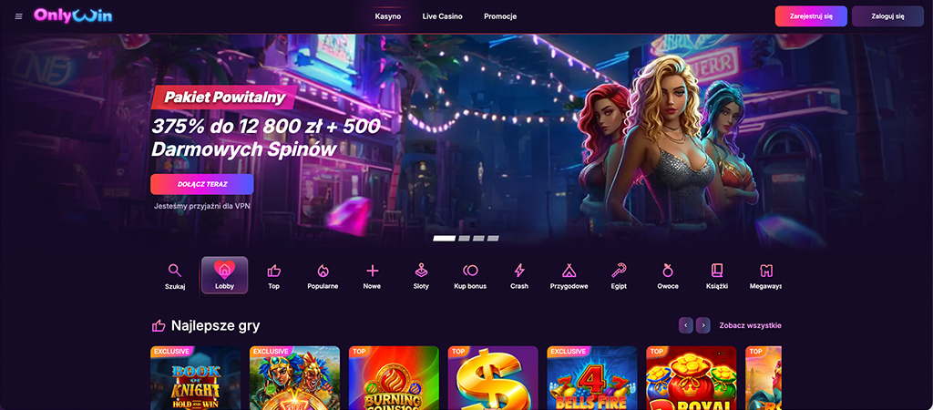 OnlyWin Casino, Recenzja Kasyna