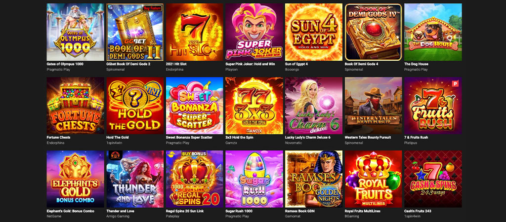 Gry kasynowe online, oferty GGBet Casino, sloty