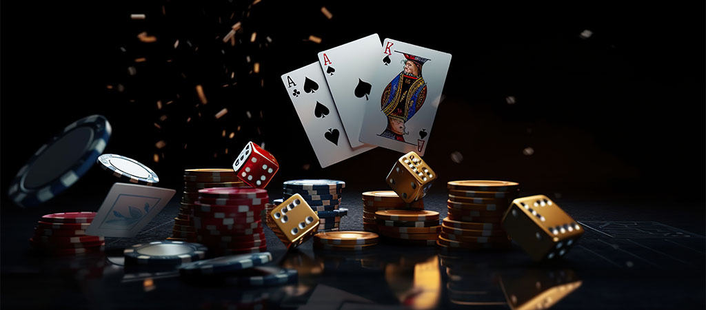 kasyno online, karty do gry, kości, żetony pokerowe, blackjack, hazard, elegancki, luksusowa, gry kasynowe