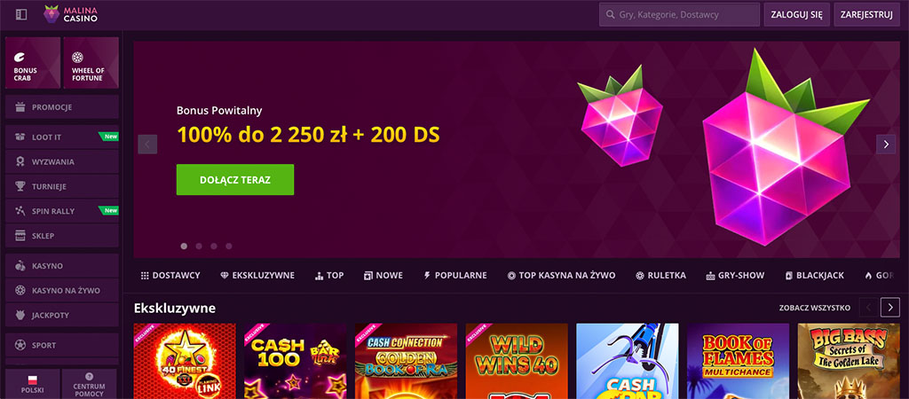 Malina Casino, Automatami i Grami Live