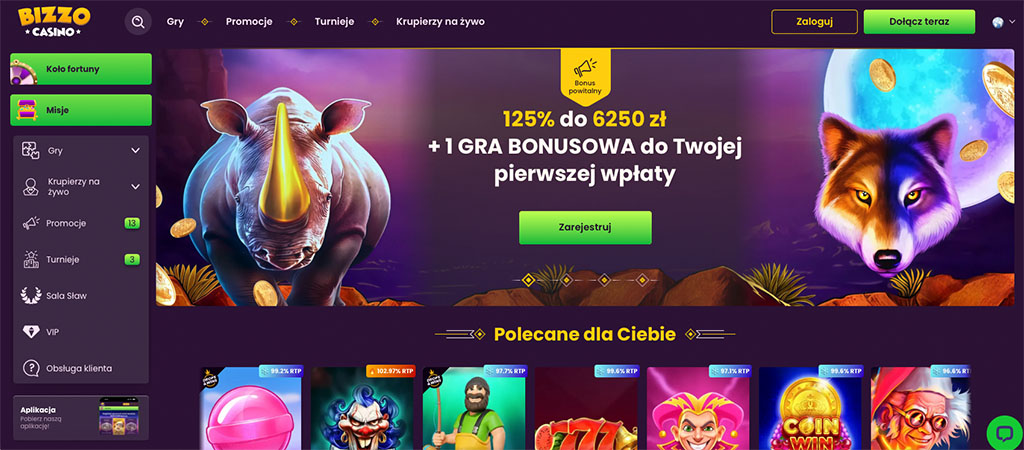 Darmowe Spiny i Bonusy jako gracz w Kasynie Bizzo Casino