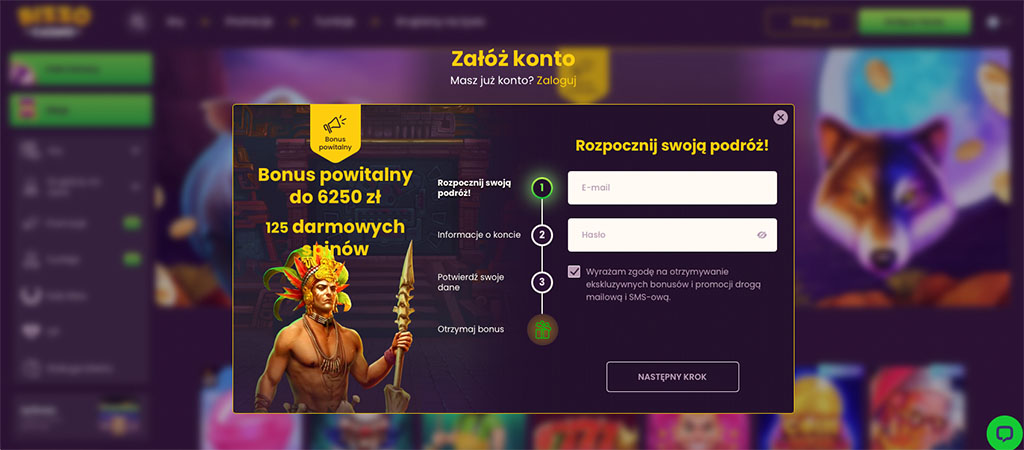 Jak wygląda Proces Rejestracji w Kasynie Bizzo Casino Polska?