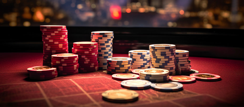 żetony, kasyno, stół, hazard, gra, ruletka, poker, luksus, emocje, zakłady, wygrana, noc, światła, rozrywka