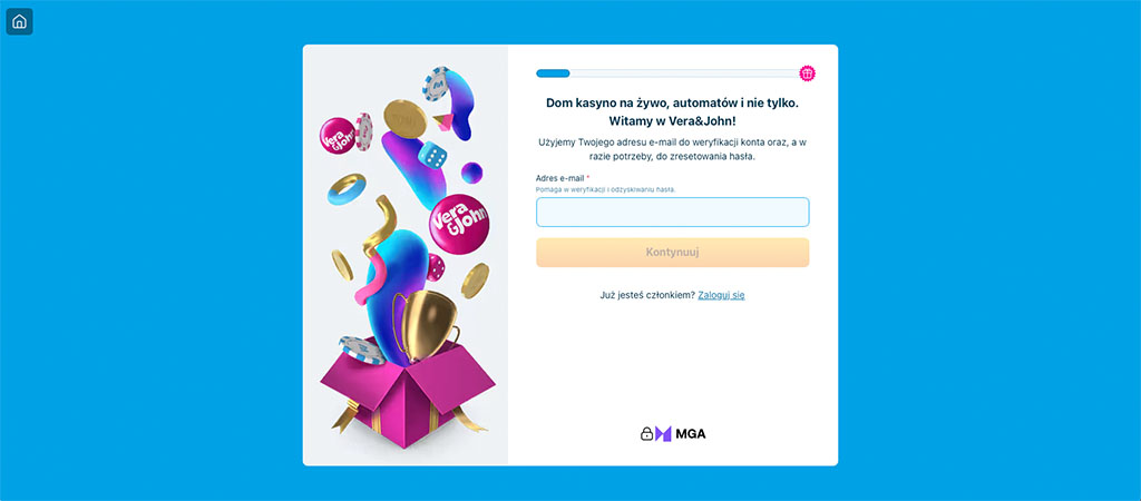 Rejestracja w Vera&John Kasyno, Cały Proces Tworzenia Konta gracza