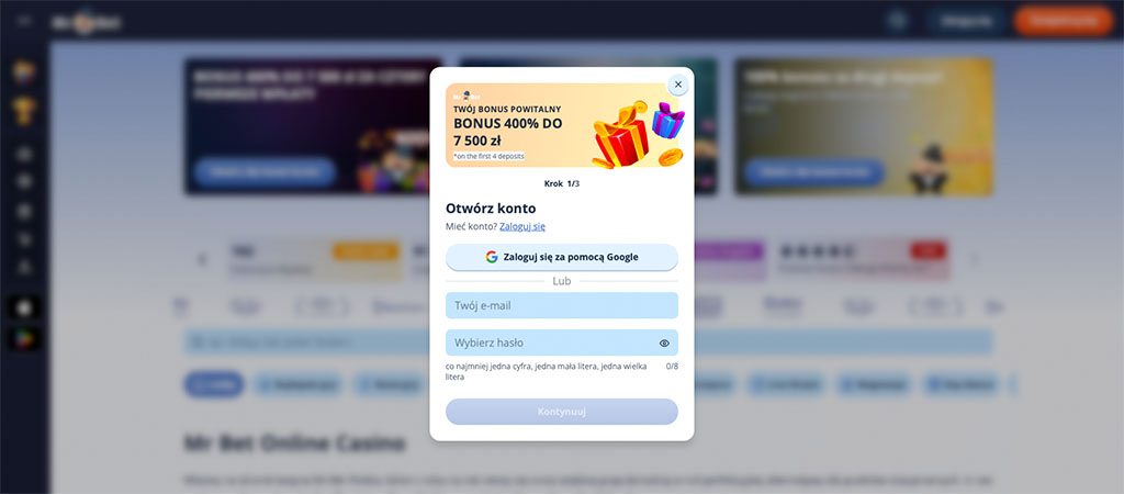 Proces Założenia Konta Gracza w Kasynie Online Mr Bet