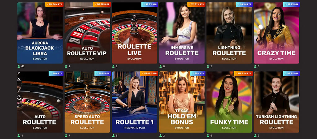 Kasyno Live Show, roulette, baccarat, blackjack
