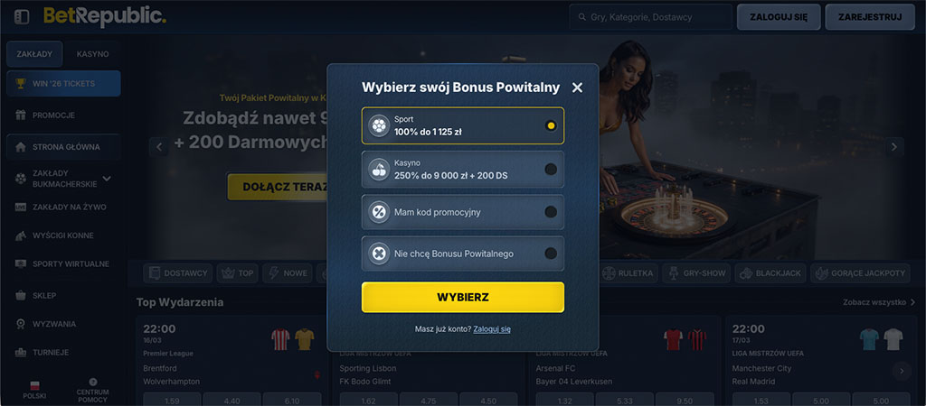 Rejestracja w BetRepublic Krok po Kroku, bonusy