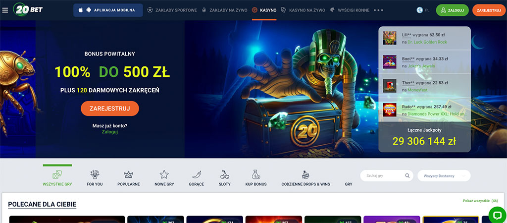 20 Bet Casino, online kasyno, bonusy