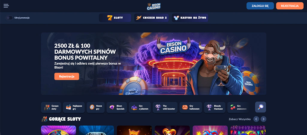 Bison Casino, bonusem bez depozytu, darmowych spinów
