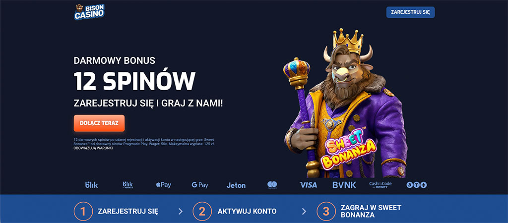 Bison Casino, darmowy bonus, online casino