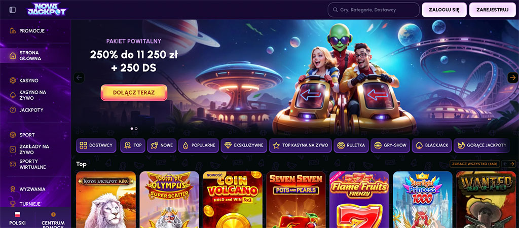 Gry hazardowe NovaJackpot Casino i zdobywaj Bonusy