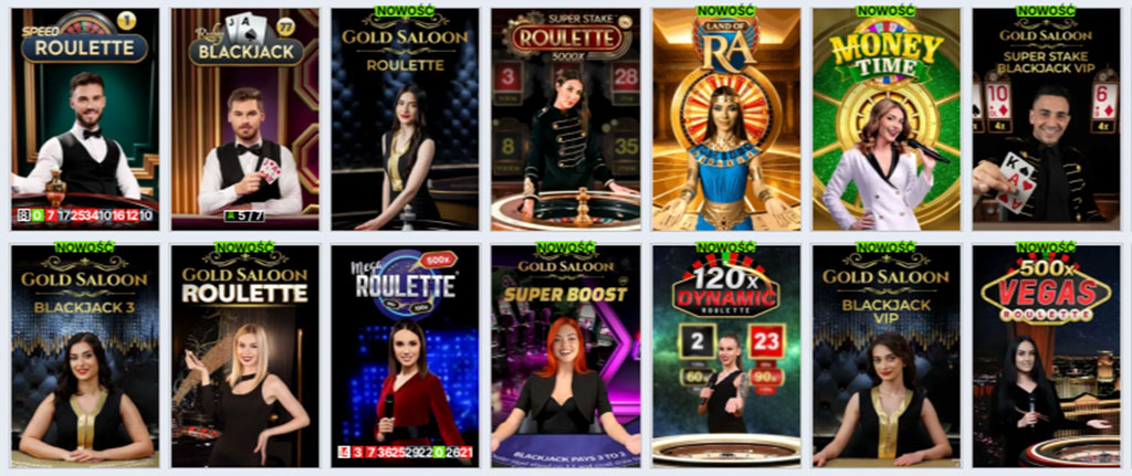 Kasyno na Żywo, live casino, blackjack, poker