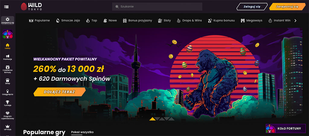 Kasyno z Atrakcyjnymi Bonusami i Szerokim wyborem Gier Wild Tokyo Casino