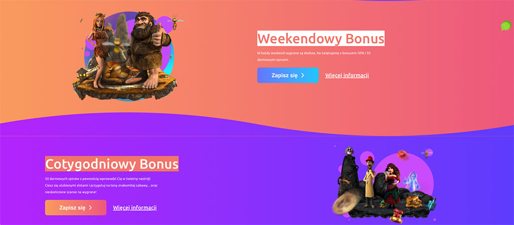 Weekendowy Bonus, kasyno online, bonusy