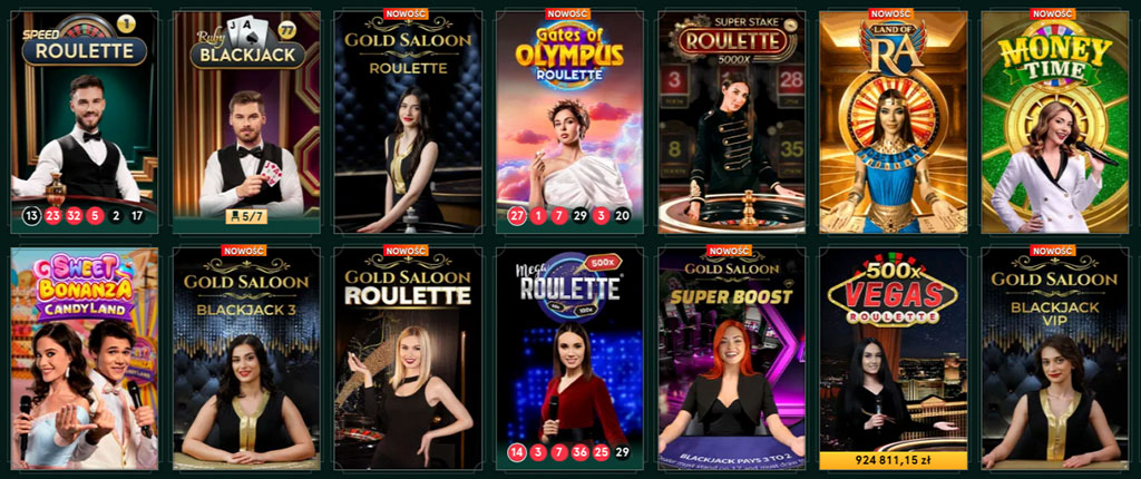 Sloty i Gry, Losowe w Casinia Kasyno, poker, roulette