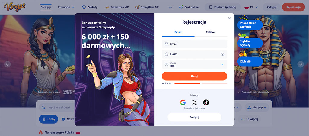 FS Jako Bonus Powitalny dla Nowych Użytkowników, V.Vegas Casino