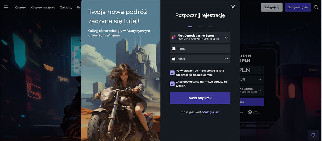 Proces Rejestracji, Nowi Gracze w Winsane Kasyno