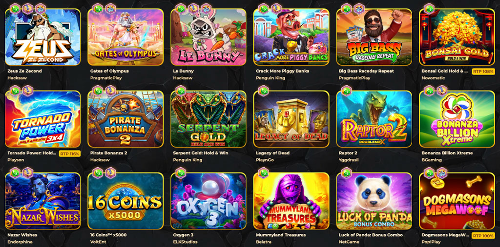 Gry dostępne w WinLegends Casino, sloty