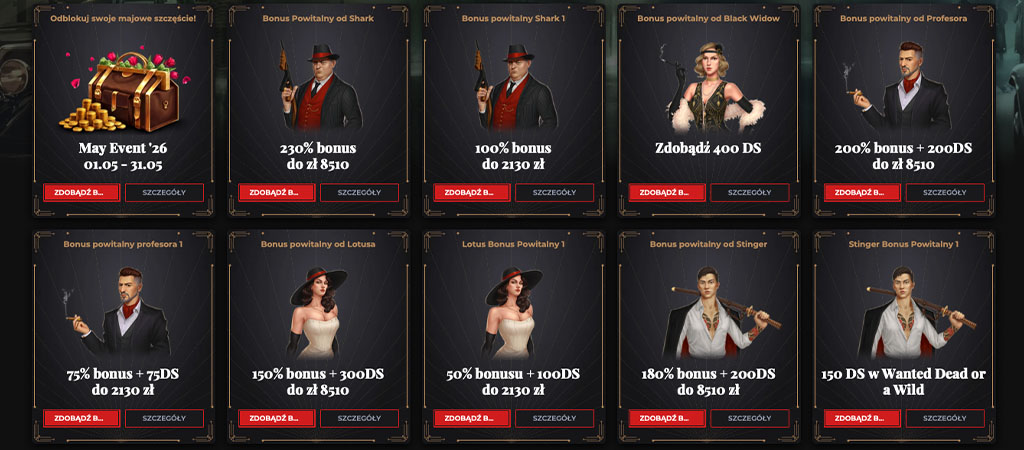 Kasynie Windetta Casino, Bonusów Powitalnych