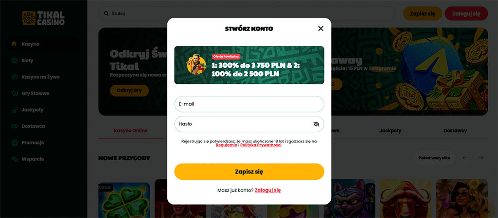 Kasynie Online Tikal Casino, Cotygodniowy Bonus